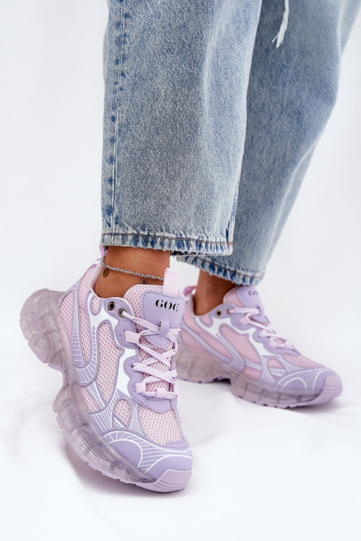 Oda Sneakers modelio batai Moteriškas GOE RR2N4081 Violetinės spalvos Oda Sneakers modelio batai Moteriškas GOE RR2N4081 Violetinės spalvos