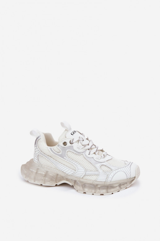 Oda Sneakers modelio batai Moteriškas GOE RR2N4083 smėlio spalvos Oda Sneakers modelio batai Moteriškas GOE RR2N4083 smėlio spalvos