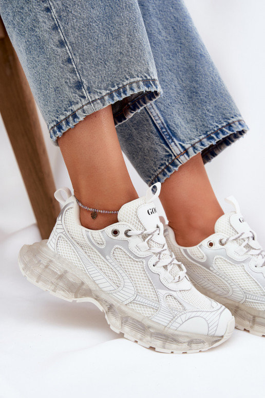 Oda Sneakers modelio batai Moteriškas GOE RR2N4083 smėlio spalvos Oda Sneakers modelio batai Moteriškas GOE RR2N4083 smėlio spalvos