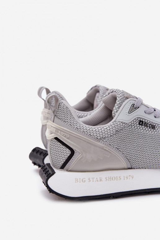 Sneakers modelio batai Vyriški su platforma Big Star RR174358 Hi-Poly System pilkos spalvos Sneakers modelio batai Vyriški su platforma Big Star RR174358 Hi-Poly System pilkos spalvos