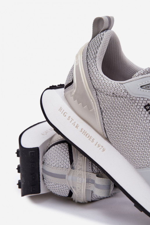 Sneakers modelio batai Vyriški su platforma Big Star RR174358 Hi-Poly System pilkos spalvos Sneakers modelio batai Vyriški su platforma Big Star RR174358 Hi-Poly System pilkos spalvos