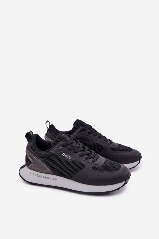 Sneakers modelio batai Vyriški su platforma Big Star RR174361 Hi-Poly System juodos spalvos Sneakers modelio batai Vyriški su platforma Big Star RR174361 Hi-Poly System juodos spalvos