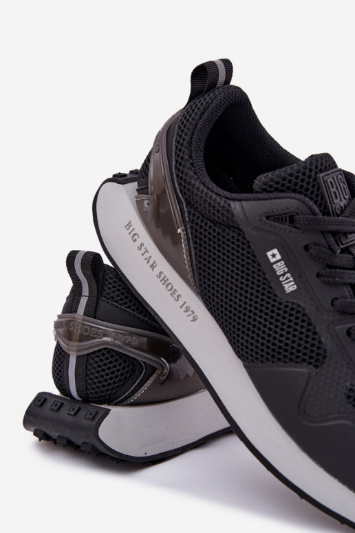 Sneakers modelio batai Vyriški su platforma Big Star RR174361 Hi-Poly System juodos spalvos Sneakers modelio batai Vyriški su platforma Big Star RR174361 Hi-Poly System juodos spalvos