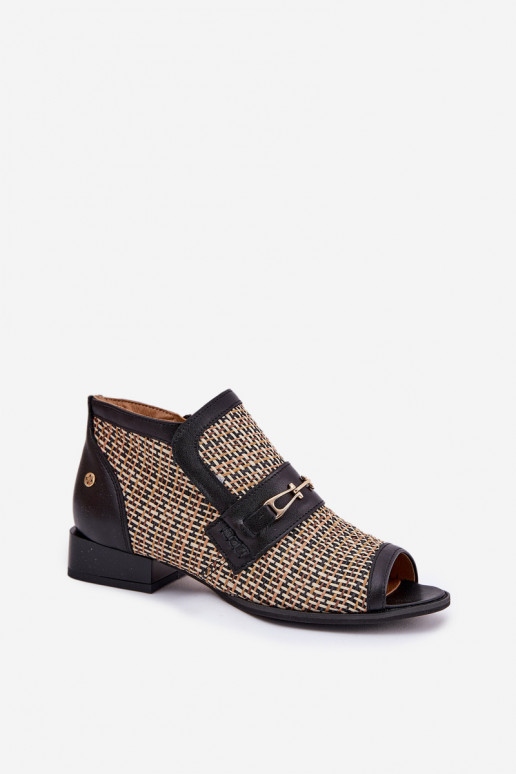 Oda Moteriški aulinukaisuOdkrytymi Palcami Tai turiciejka 06934-39/00-1 Juodos ir-smėlio spalvos Oda Moteriški aulinukaisuOdkrytymi Palcami Tai turiciejka 06934-39/00-1 Juodos ir-smėlio spalvos