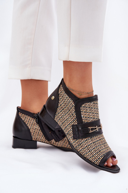 Oda Moteriški aulinukaisuOdkrytymi Palcami Tai turiciejka 06934-39/00-1 Juodos ir-smėlio spalvos Oda Moteriški aulinukaisuOdkrytymi Palcami Tai turiciejka 06934-39/00-1 Juodos ir-smėlio spalvos