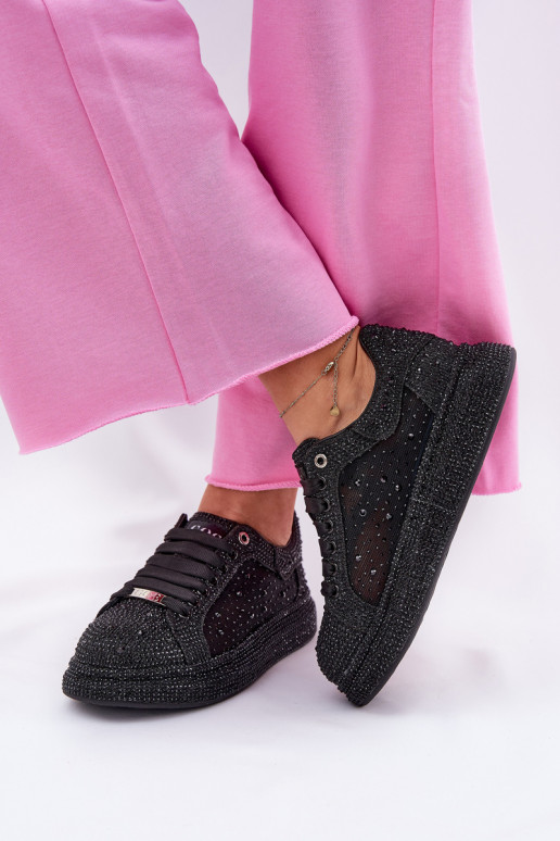 Dekoruotos Sneakers modelio batai su platforma GOE NN2N4021 juodos spalvos