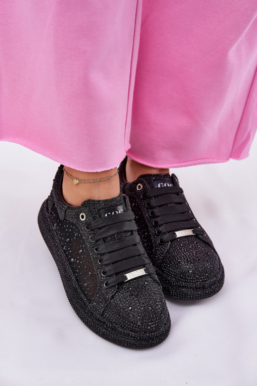 Dekoruotos Sneakers modelio batai su platforma GOE NN2N4021 juodos spalvos