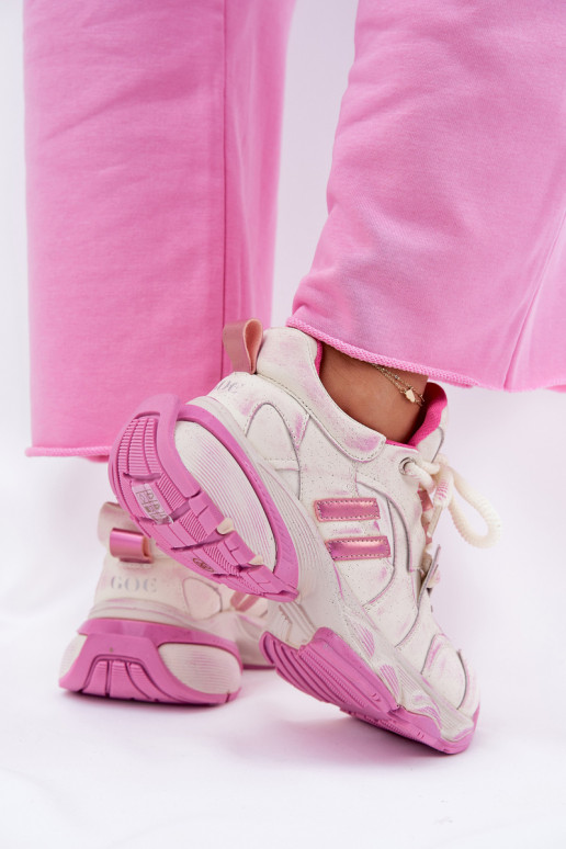 Oda Sneakers modelio batai Moteriškas GOE RR2N4038 rožinės spalvos Oda Sneakers modelio batai Moteriškas GOE RR2N4038 rožinės spalvos