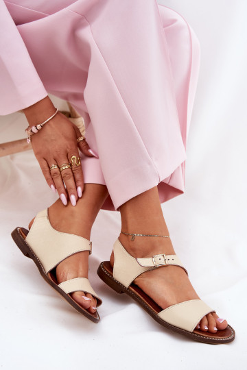 Oda Lygiapadės basutės moterims Zazoo 3014 smėlio spalvos