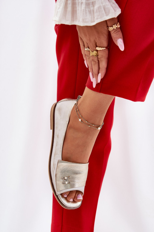 Oda Elegantiško stiliaus BalerinossuOdkrytymi Palcami Zazoo 1865 aukso spalvos Przecierany Oda Elegantiško stiliaus BalerinossuOdkrytymi Palcami Zazoo 1865 aukso spalvos Przecierany