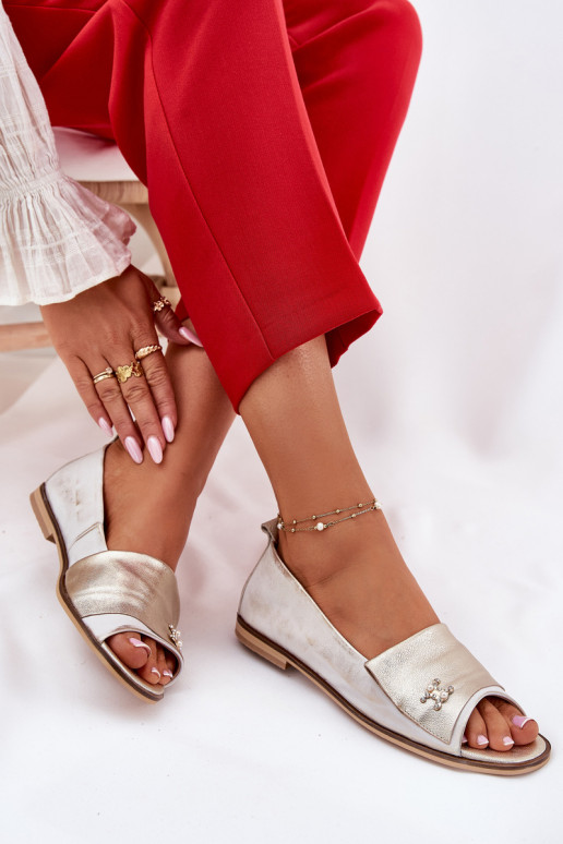 Oda Elegantiško stiliaus BalerinossuOdkrytymi Palcami Zazoo 1865 aukso spalvos Przecierany Oda Elegantiško stiliaus BalerinossuOdkrytymi Palcami Zazoo 1865 aukso spalvos Przecierany