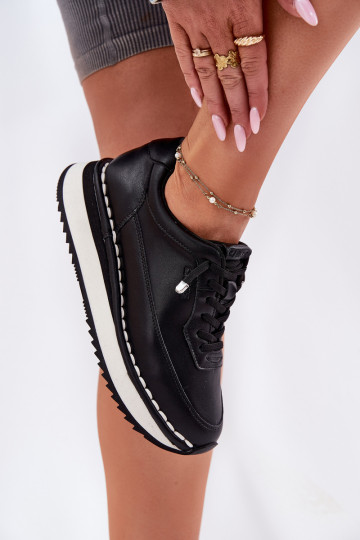 Oda Sneakers modelio batai Moteriškas su platforma Big Star RR274A335 juodos spalvos 2