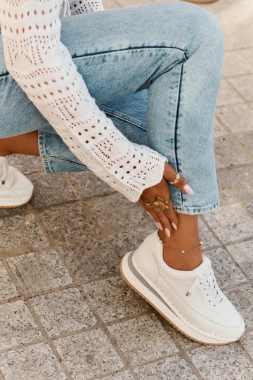 Oda Sneakers modelio batai Moteriškas su platforma Big Star RR274A333 baltos spalvos