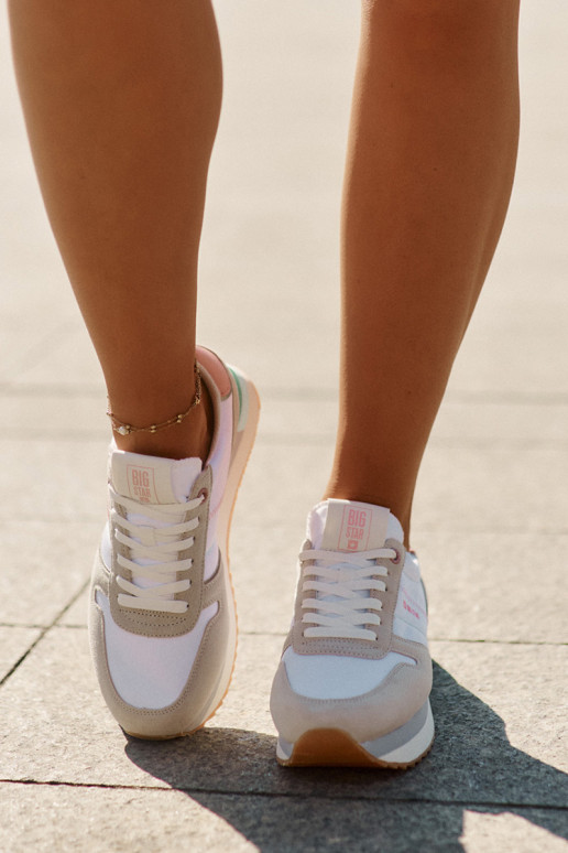 iš zomšos Sneakers modelio batai Moteriškas Big Star RR274A047 HI-POLY SYSTEM smėlio spalvos-baltos spalvos iš zomšos Sneakers modelio batai Moteriškas Big Star RR274A047 HI-POLY SYSTEM smėlio spalvos-baltos spalvos