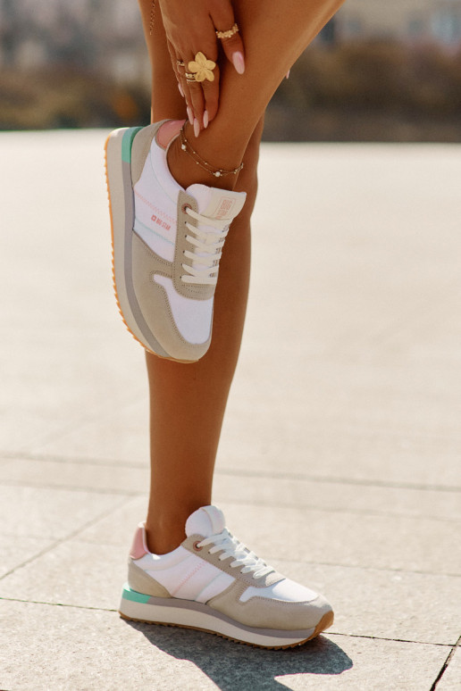 iš zomšos Sneakers modelio batai Moteriškas Big Star RR274A047 HI-POLY SYSTEM smėlio spalvos-baltos spalvos iš zomšos Sneakers modelio batai Moteriškas Big Star RR274A047 HI-POLY SYSTEM smėlio spalvos-baltos spalvos