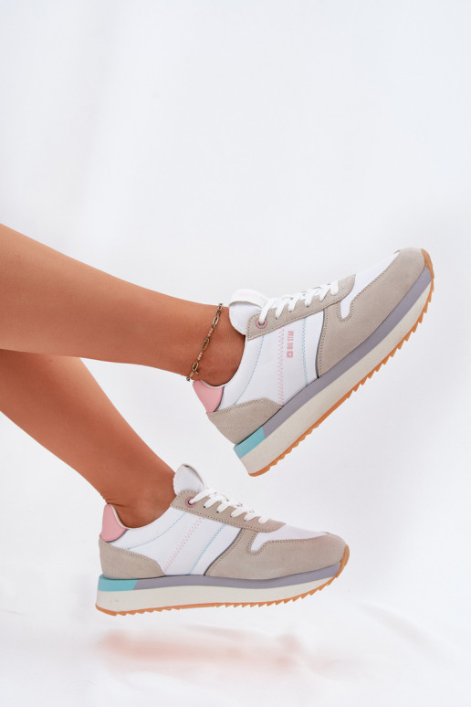 iš zomšos Sneakers modelio batai Moteriškas Big Star RR274A047 HI-POLY SYSTEM smėlio spalvos-baltos spalvos iš zomšos Sneakers modelio batai Moteriškas Big Star RR274A047 HI-POLY SYSTEM smėlio spalvos-baltos spalvos