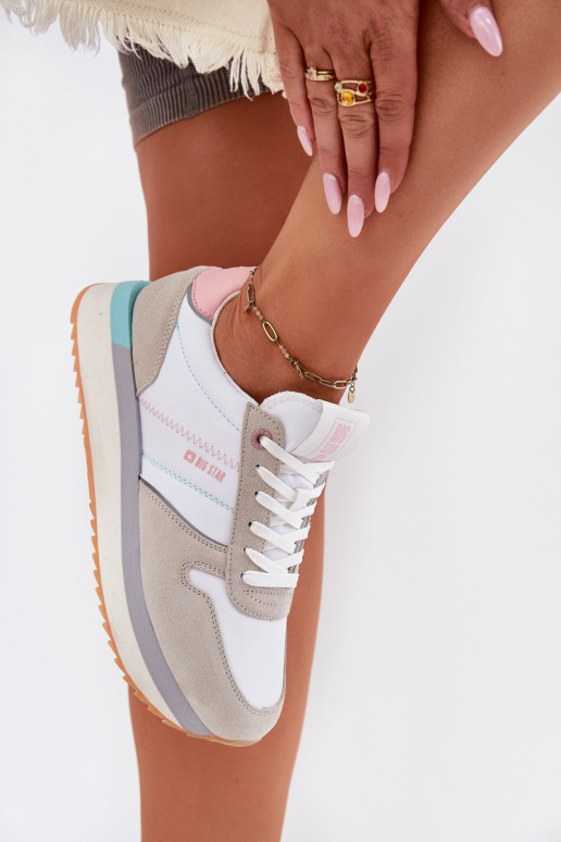 iš zomšos Sneakers modelio batai Moteriškas Big Star RR274A047 HI-POLY SYSTEM smėlio spalvos-baltos spalvos iš zomšos Sneakers modelio batai Moteriškas Big Star RR274A047 HI-POLY SYSTEM smėlio spalvos-baltos spalvos