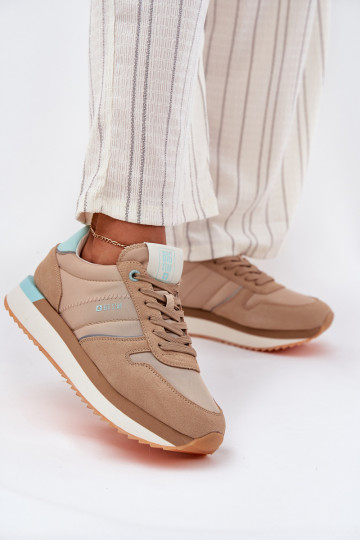 iš zomšos Sneakers modelio batai Moteriškas Big Star RR274A048 HI-POLY SYSTEM smėlio spalvos 2