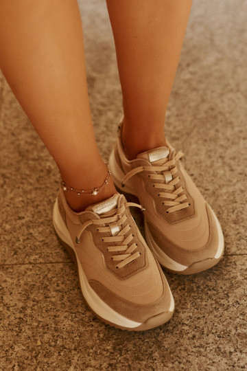 iš zomšos Sneakers modelio batai Moteriškas su platforma Big Star RR274A345 HI-POLY SYSTEM smėlio spalvos 2