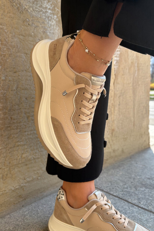 iš zomšos Sneakers modelio batai Moteriškas su platforma Big Star RR274A345 HI-POLY SYSTEM smėlio spalvos iš zomšos Sneakers modelio batai Moteriškas su platforma Big Star RR274A345 HI-POLY SYSTEM smėlio spalvos