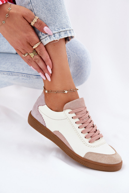 Oda Sneakers modelio batai Moteriškas Zazoo N1220 baltos spalvos Oda Sneakers modelio batai Moteriškas Zazoo N1220 baltos spalvos