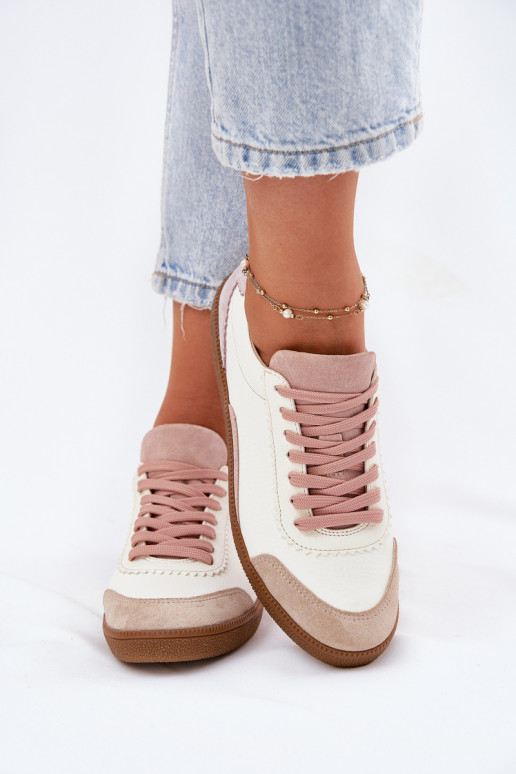 Oda Sneakers modelio batai Moteriškas Zazoo N1220 baltos spalvos Oda Sneakers modelio batai Moteriškas Zazoo N1220 baltos spalvos