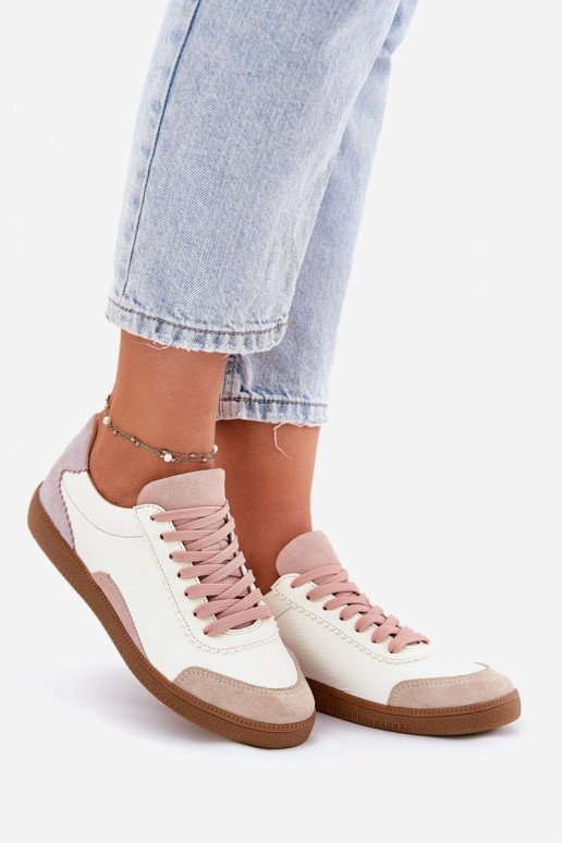 Oda Sneakers modelio batai Moteriškas Zazoo N1220 baltos spalvos Oda Sneakers modelio batai Moteriškas Zazoo N1220 baltos spalvos