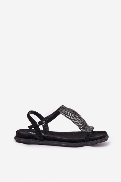 lygiapadžiai Elegantiško stiliaus Moteriškos basutės su spindinčiomis akutėmis Artiker 56C1370 juodos spalvos lygiapadžiai Elegantiško stiliaus Moteriškos basutės su spindinčiomis akutėmis Artiker 56C1370 juodos spalvos