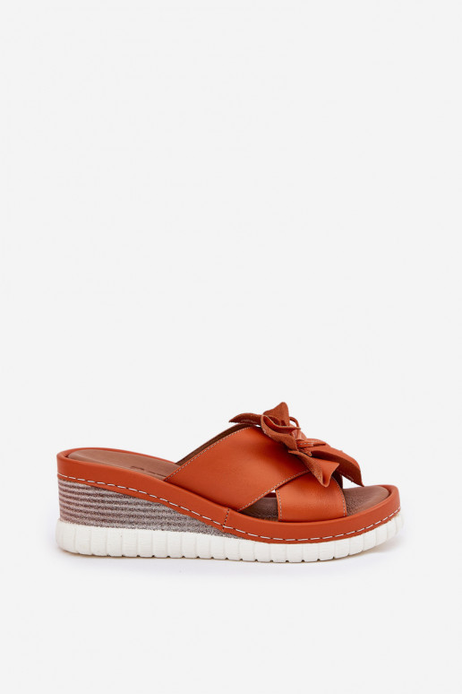 Odinės šlepetės Moteriškas Ant platformos Su puošniais Gėlė Artiker 52C0505 oranžinės spalvos Odinės šlepetės Moteriškas Ant platformos Su puošniais Gėlė Artiker 52C0505 oranžinės spalvos