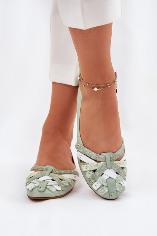 Moteriškas Balerinos Tai turiciejka 01358-50 mėtinės spalvos Moteriškas Balerinos Tai turiciejka 01358-50 mėtinės spalvos