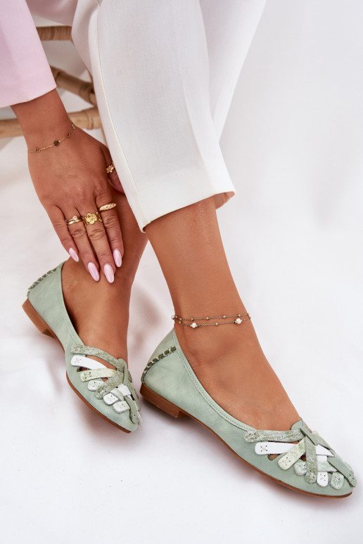 Moteriškas Balerinos Tai turiciejka 01358-50 mėtinės spalvos Moteriškas Balerinos Tai turiciejka 01358-50 mėtinės spalvos