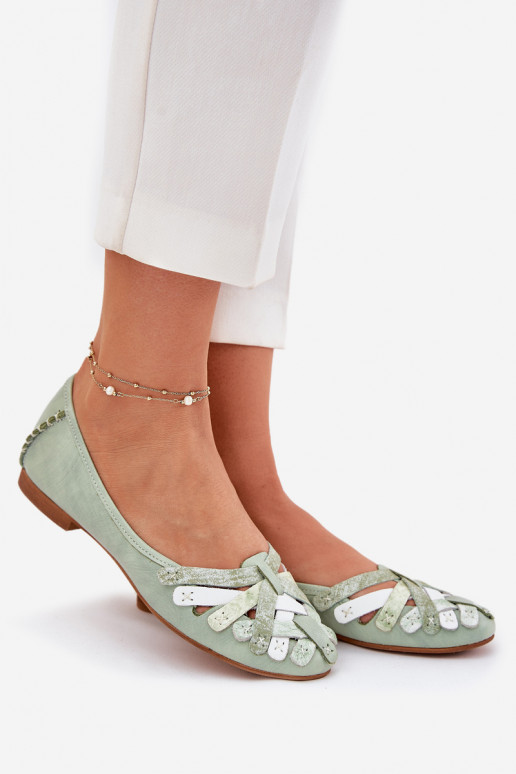 Moteriškas Balerinos Tai turiciejka 01358-50 mėtinės spalvos Moteriškas Balerinos Tai turiciejka 01358-50 mėtinės spalvos