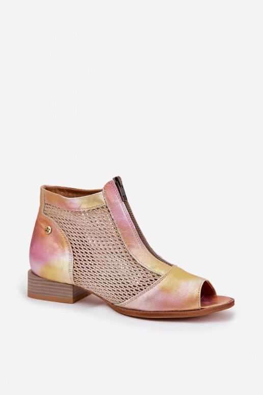 Oda Moteriški aulinukai su plačiais kulniukaissuOdkrytymi Palcami Tai turiciejka 06413-15 rožinės-oranžinės spalvos Oda Moteriški aulinukai su plačiais kulniukaissuOdkrytymi Palcami Tai turiciejka 06413-15 rožinės-oranžinės spalvos