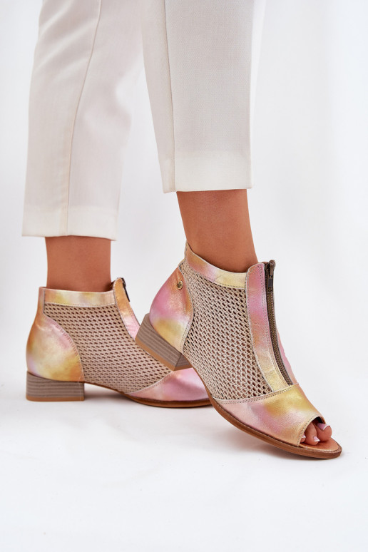 Oda Moteriški aulinukai su plačiais kulniukaissuOdkrytymi Palcami Tai turiciejka 06413-15 rožinės-oranžinės spalvos Oda Moteriški aulinukai su plačiais kulniukaissuOdkrytymi Palcami Tai turiciejka 06413-15 rožinės-oranžinės spalvos