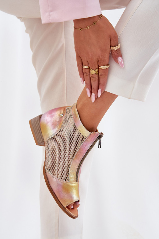 Oda Moteriški aulinukai su plačiais kulniukaissuOdkrytymi Palcami Tai turiciejka 06413-15 rožinės-oranžinės spalvos Oda Moteriški aulinukai su plačiais kulniukaissuOdkrytymi Palcami Tai turiciejka 06413-15 rožinės-oranžinės spalvos