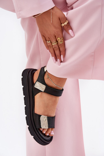 Moteriškos basutės Moteriškas su platforma Zazoo 40443 juodos spalvos