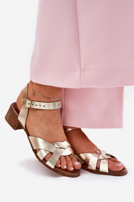 Moteriškos basutės Įjungta Subtilusm Obcasie Zazoo 40372 aukso spalvos Moteriškos basutės Įjungta Subtilusm Obcasie Zazoo 40372 aukso spalvos