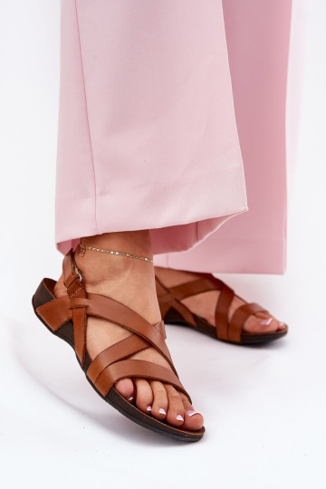 lygiapadžiai Moteriškos basutės Moteriškas Zazoo 40032 rudos spalvos