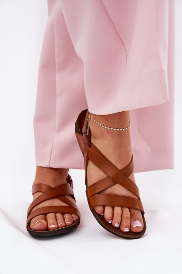 lygiapadžiai Moteriškos basutės Moteriškas Zazoo 40032 rudos spalvos 2