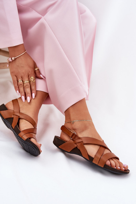 lygiapadžiai Moteriškos basutės Moteriškas Zazoo 40032 rudos spalvos