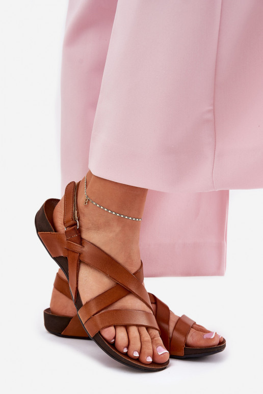 lygiapadžiai Moteriškos basutės Moteriškas Zazoo 40032 rudos spalvos