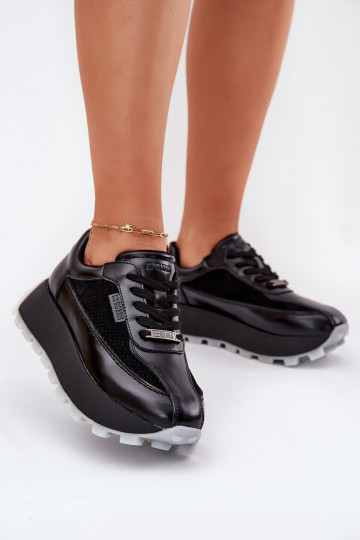 Oda Moteriškas Sneakers modelio batai su platforma Big Star RR274873 HI-POLY SYSTEM juodos spalvos 2