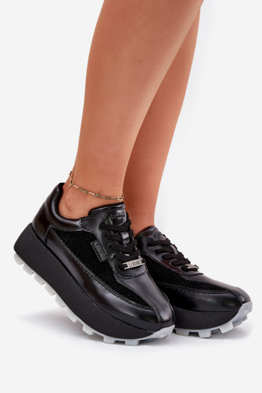 Oda Moteriškas Sneakers modelio batai su platforma Big Star RR274873 HI-POLY SYSTEM juodos spalvos Oda Moteriškas Sneakers modelio batai su platforma Big Star RR274873 HI-POLY SYSTEM juodos spalvos