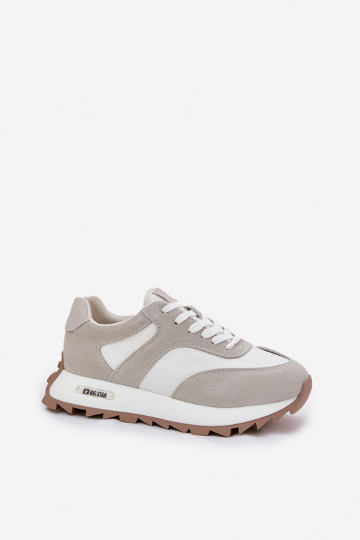 iš zomšos Sneakers modelio batai su platforma Moteriškas Big Star RR274896 HI-POLY SYSTEM Baltos-pilkos spalvos iš zomšos Sneakers modelio batai su platforma Moteriškas Big Star RR274896 HI-POLY SYSTEM Baltos-pilkos spalvos