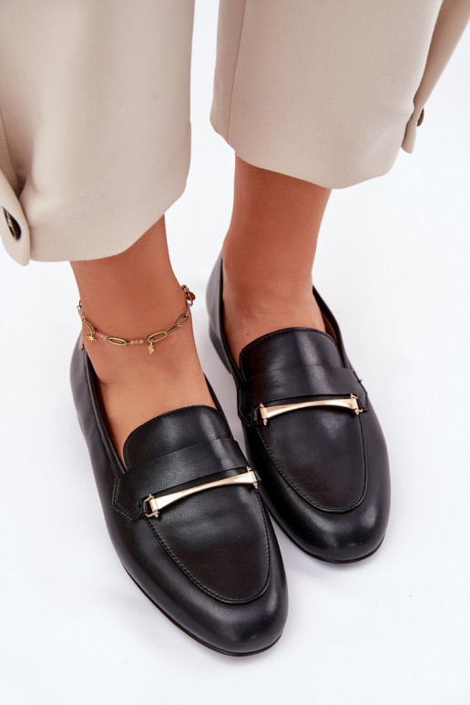 Oda batai moteriški mokasinai Tai turiciejka K6809-01 juodos spalvos