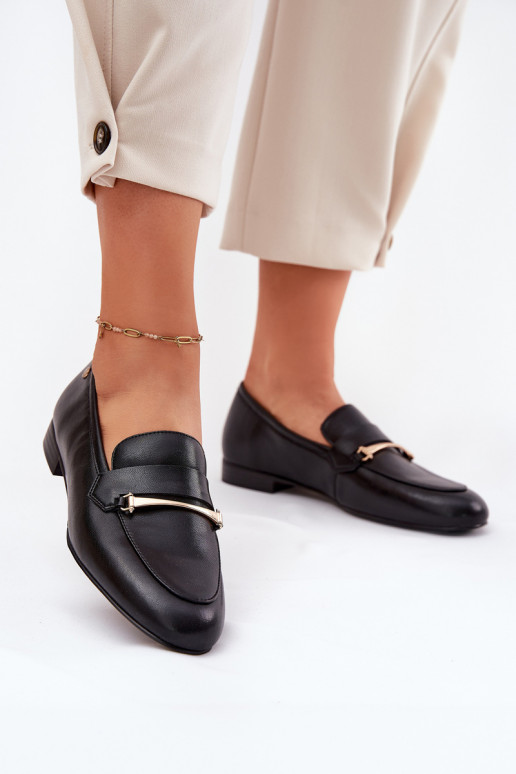 Oda batai moteriški mokasinai Tai turiciejka K6809-01 juodos spalvos