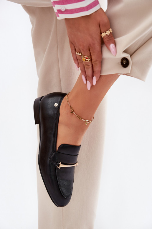 Oda batai moteriški mokasinai Tai turiciejka K6809-01 juodos spalvos