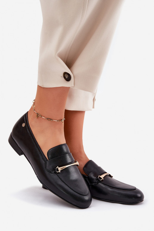 Oda batai moteriški mokasinai Tai turiciejka K6809-01 juodos spalvos