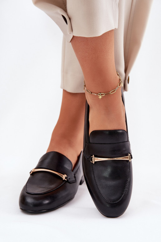 Oda batai moteriški mokasinai Tai turiciejka K6809-01 juodos spalvos