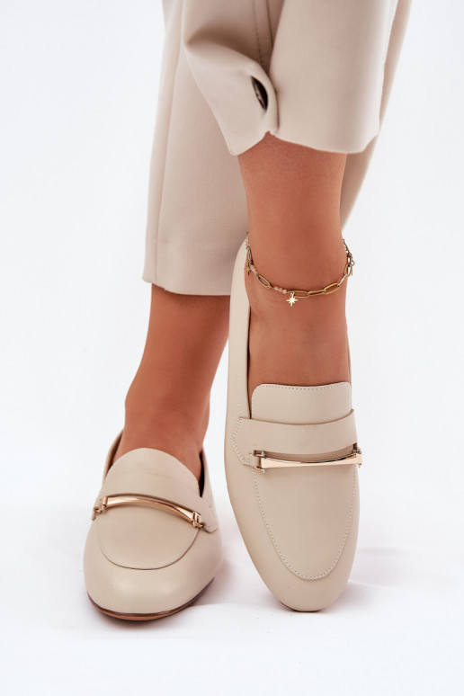 Oda batai moteriški mokasinai Tai turiciejka K6809-04 smėlio spalvos